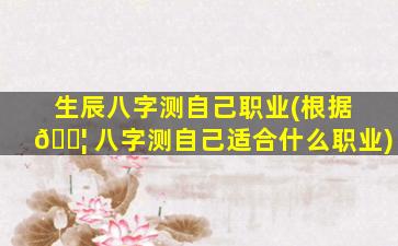 生辰八字测自己职业(根据 🐦 八字测自己适合什么职业)